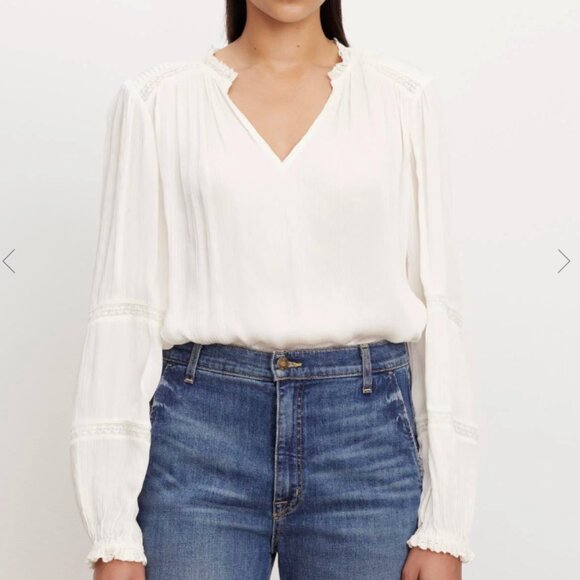 Velvet by Graham & Spencer Tops - Velvet by Graham and Spencer NWT - Koren V-Neck Blouse in Ecru - Small